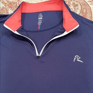 Navy and Orange Rhoback long sleeve Quarter-Zip Pullover